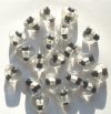 12x16mm 20 Black & Crystal Silver Foil Heart Beads
